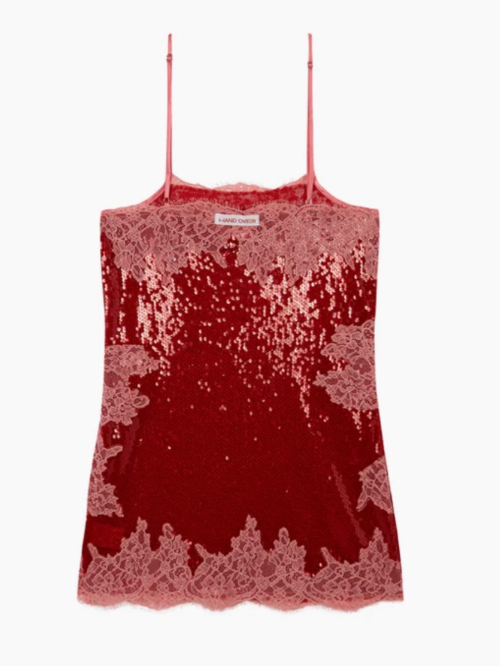 Handover H-Andover Zayn Dress Size S Red Sequin Mini Dress Pink Lace BNWT - Picture 4 of 13